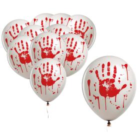 Ballonger Blodiga handavtryck 10st