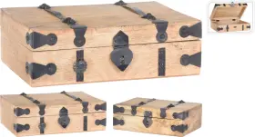Träkistor i 2-pack -mangoträ