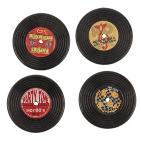 Magneter 4-pack - Retro vinylskiva