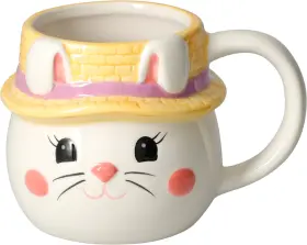 P&aring;skmugg - Vit kanin