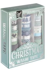 Washi Tape 36 rullar - Julmotiv (Bl&aring;)
