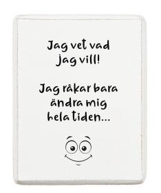 Kylskåpsmagnet - Jag vet vad jag vill!