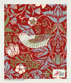Disktrasa - William Morris Strawberry Thief Röd