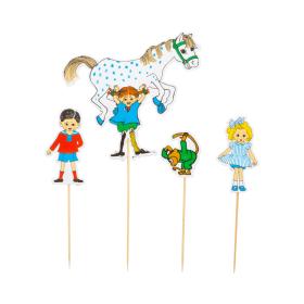 Cake Picks 4-pack - Pippi Långstrump