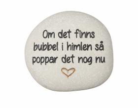 Sten med text "Bubbel"