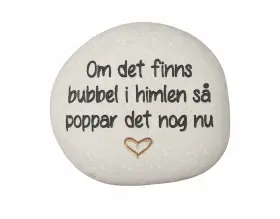 Sten med text "Bubbel"