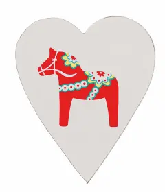 Kylskåpsmagnet hjärta - Dalahäst
