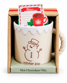 Beige julmugg med varm chokladmix