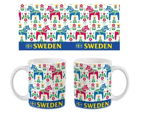 Mugg med dalahästar