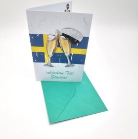 Inbjudningskort -Student/champagneglas