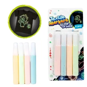 Textilpennor i 4-pack - Glow in the Dark