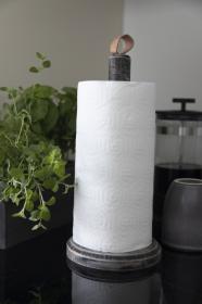 Gr&aring; hush&aring;llspappersh&aring;llare tr&auml; med skinnknopp