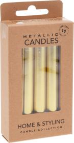 Ljus i metallic guld 10-pack