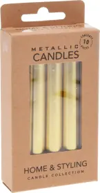 Ljus i metallic guld 10-pack