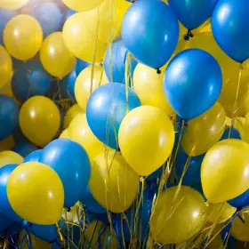 Ballonger i 65-delar Gul/Bl&aring;