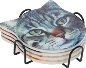 Glasunderlägg 4-pack - Katter