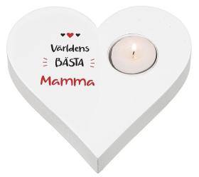Hj&auml;rtformad ljuslykta -V&auml;rldens b&auml;sta Mamma