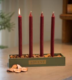 Ljusstake grön "ADVENT"