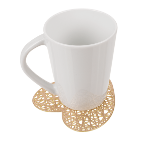 Glasunderl&auml;gg 4-pack - Hj&auml;rta guld