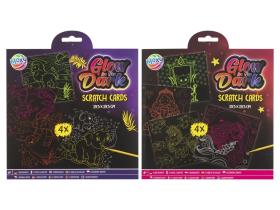 Scratch Cards Glow in the Dark 4-pack (Rosa f&ouml;rp)