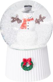Julig sn&ouml;glob med ljud och ljus - Sn&ouml;gubbe