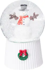 Julig sn&ouml;glob med ljud och ljus - Sn&ouml;gubbe