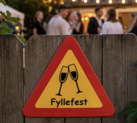 Varningsskylt -fyllefest
