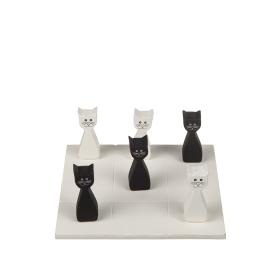 Tre i rad - Katter (svart/vit)