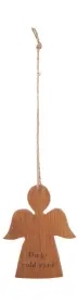 H&auml;ngande &auml;ngel i teak (Du &auml;r guld v&auml;rd)