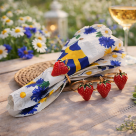 Servettringar 4-pack - Jordgubbar