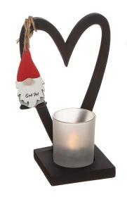 Ljush&aring;llare i tr&auml; med tomte -God Jul