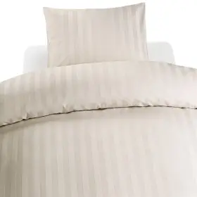 Bäddset 2-delar hotellsatin (Champagne)