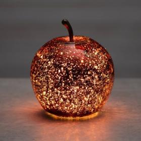 Glas&auml;pple med LED-ljus