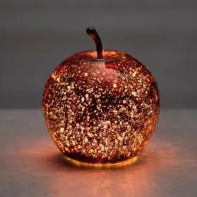 Glas&auml;pple med LED-ljus