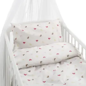 Bäddset Spjälsäng - Hjärtrud beige