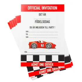 Inbjudningskort i 8-pack -Racing