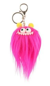 Nyckelring - Pompom-monster (Rosa)