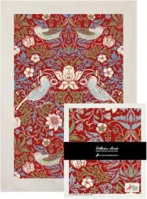 Presentset - William Morris Strawberry Thief Röd