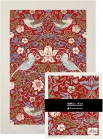 Presentset - William Morris Strawberry Thief Röd