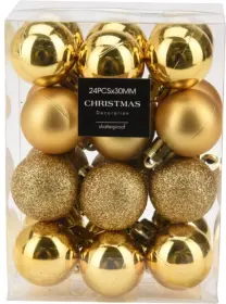 Julgranskulor 24-pack - Guld