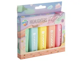 Överstrykningspennor pastell 5-pack