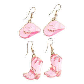 Örhängen 2-pack - Rosa Cowboy