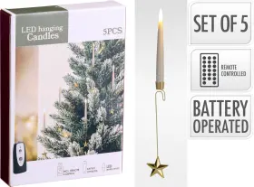 Julgransljus LED 5-pack med ljush&aring;llare