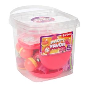 Burk med 35st sm&aring;leksaker -Rosa