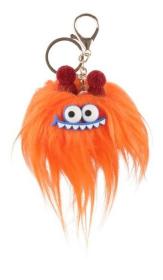Nyckelring - Pompom-monster (Orange)