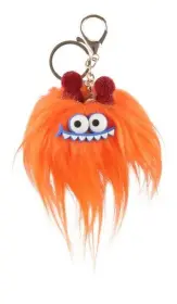 Nyckelring - Pompom-monster (Orange)