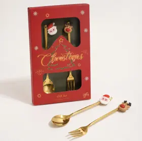 Uppl&auml;ggningsbestick Jul (tomte/ren h&auml;ngande)