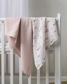 Muslinwrap Luftballong Rosa 2st