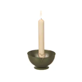 Ljusstake i hamrad plåt - Grön