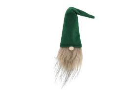 Flaskdekoration- S&ouml;t tomte med sk&auml;gg (Gr&ouml;n)